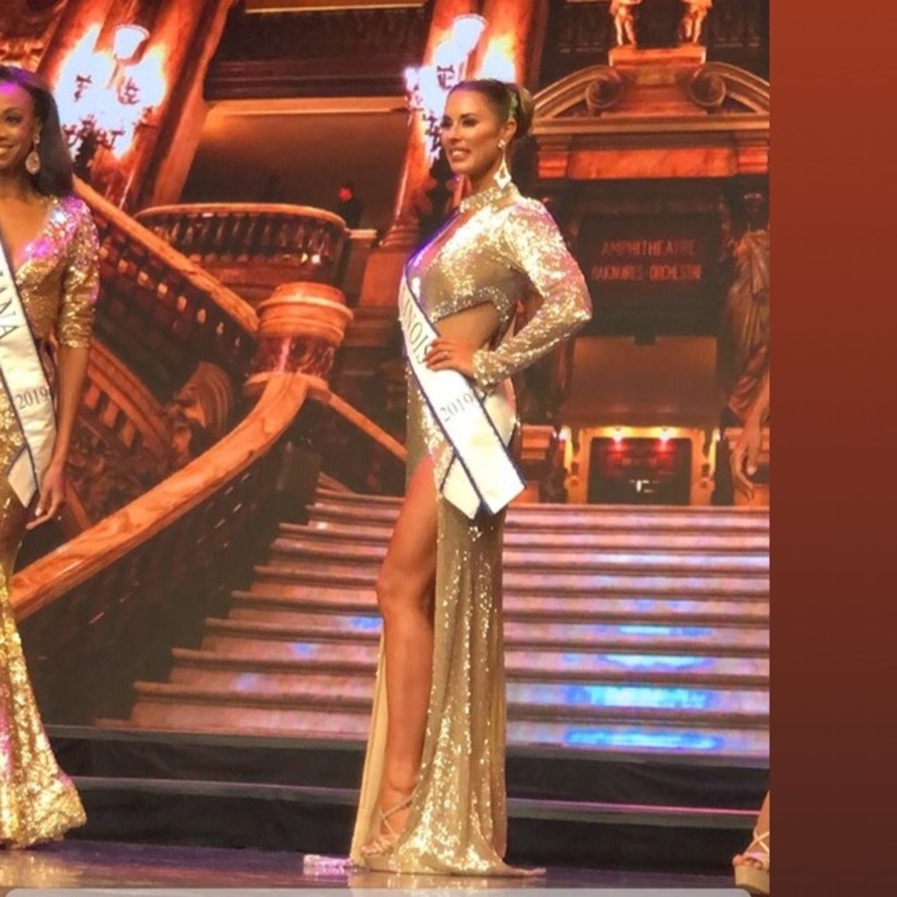 Sherri Hill Couture fully beaded gown.